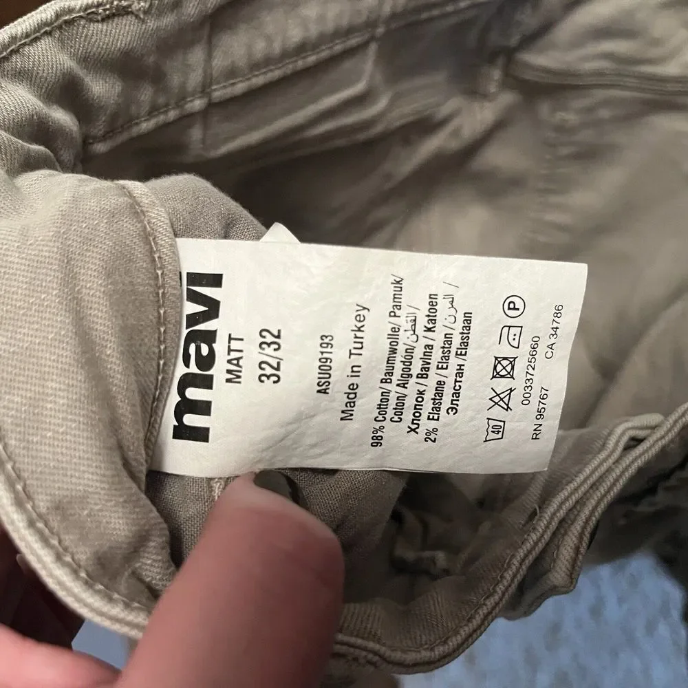 Mavi Mens Jeans‎ Beige Pants Size 32x32 Matt Relaxed Straight Leg